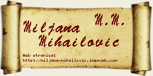 Miljana Mihailović vizit kartica